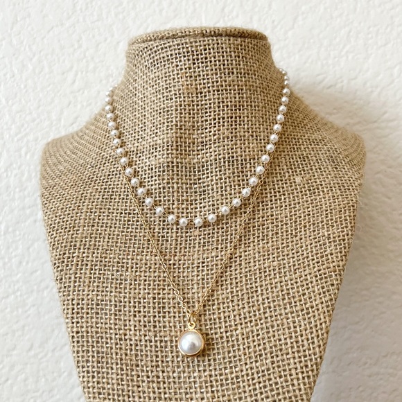Jewelry - FINAL SALE | gold chain dainty layered faux pearl necklace